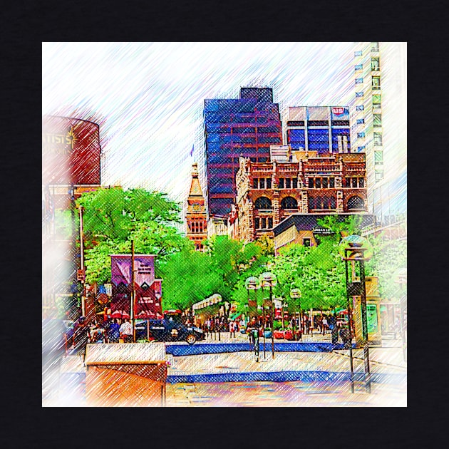 Denver Pedestrian Mall Sketched by KirtTisdale